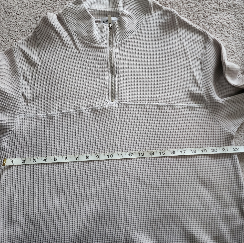 Cotton Citizen New waffle knit cotton sweater. Turtleneck. Half-zip closure. - Picture 9 of 11